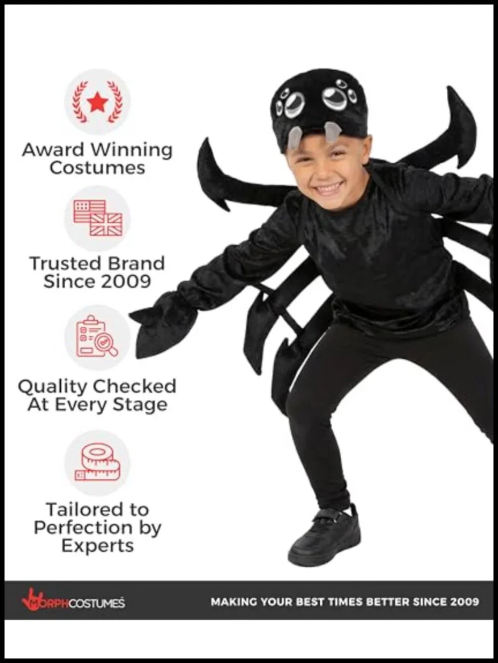 Kids Spider Costume with Backpack Legs - Halloween Fancy Dress
